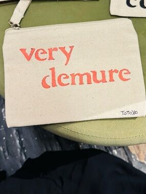 Canvas Zip Pouch with Playful Slogans